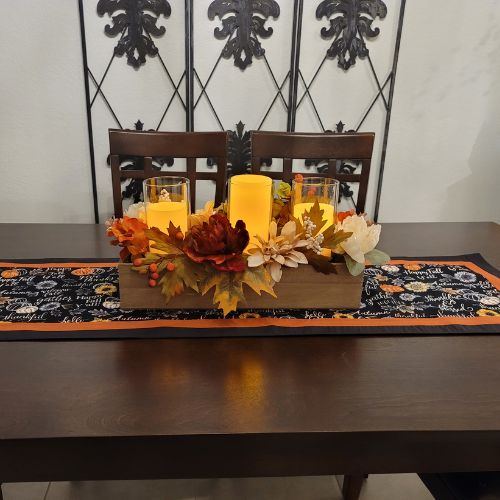 Fall Table Runner Pumpkins Maple Leaves Farmhouse Decorative Table Decoration