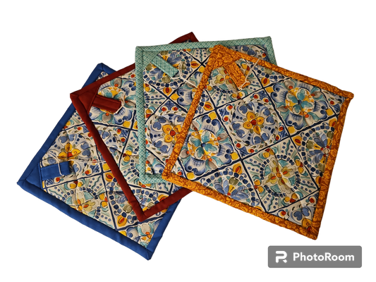 Pot Holders Set of Four - Mediterranean